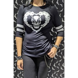 Blusa Beisbolera Cráneo Cupido