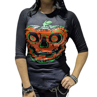 Blusa Beisbolera Calabaza Aplicación