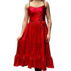 Vestido Freya Rojo Metalico